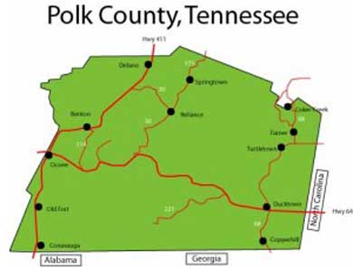 Map of Polk County